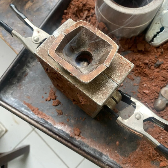 Turquoise and sterling sand casted eagle cuff bracelet - Picture 7 of 16